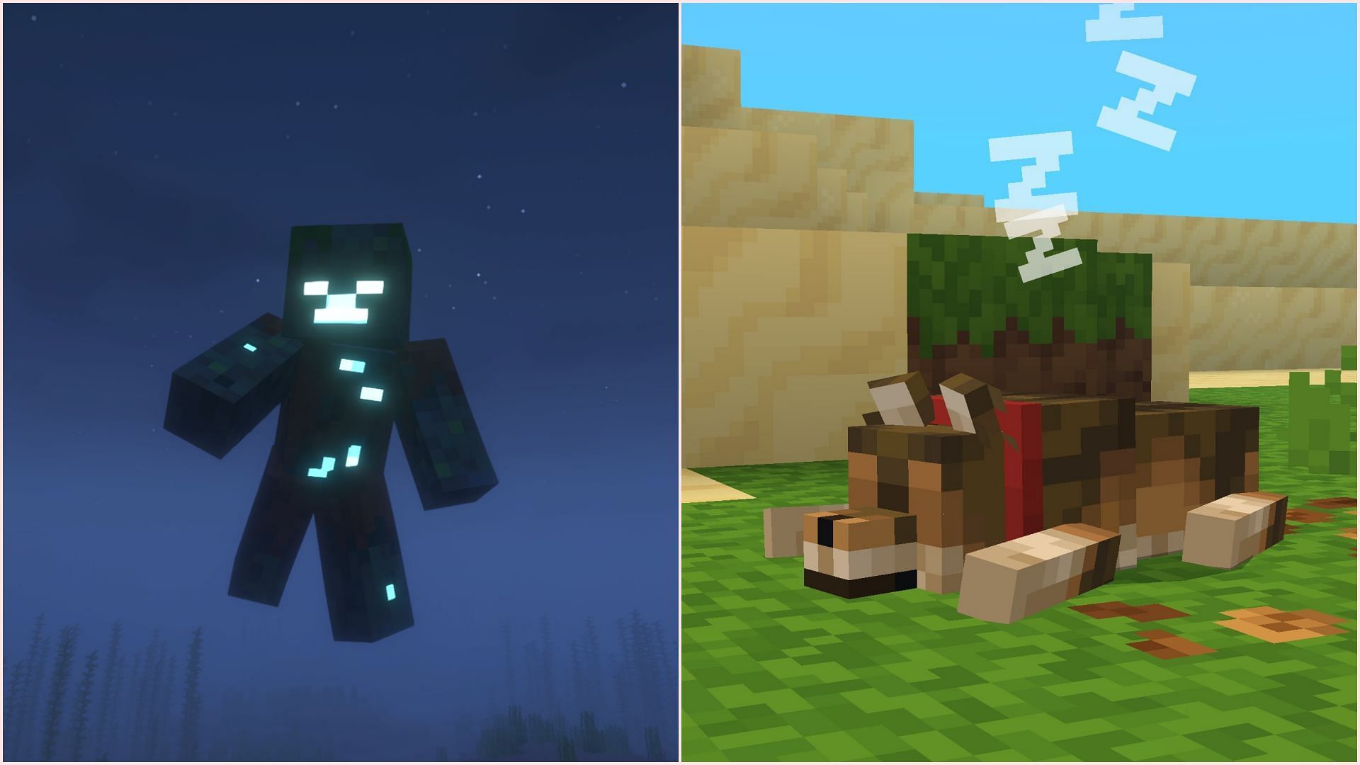 Java Edition resource packs and Bedrock Edition add-ons offer much better animations (Image via Sportskeeda Gaming || Mojang Studios)